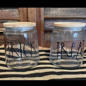 Trick treat glass candy jars